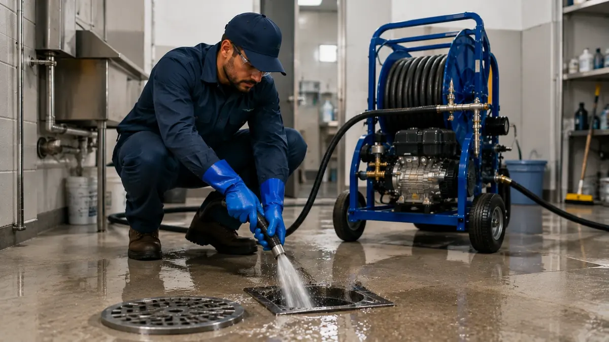 Floor Drain Hydro Jet Cleaning in Silverado
